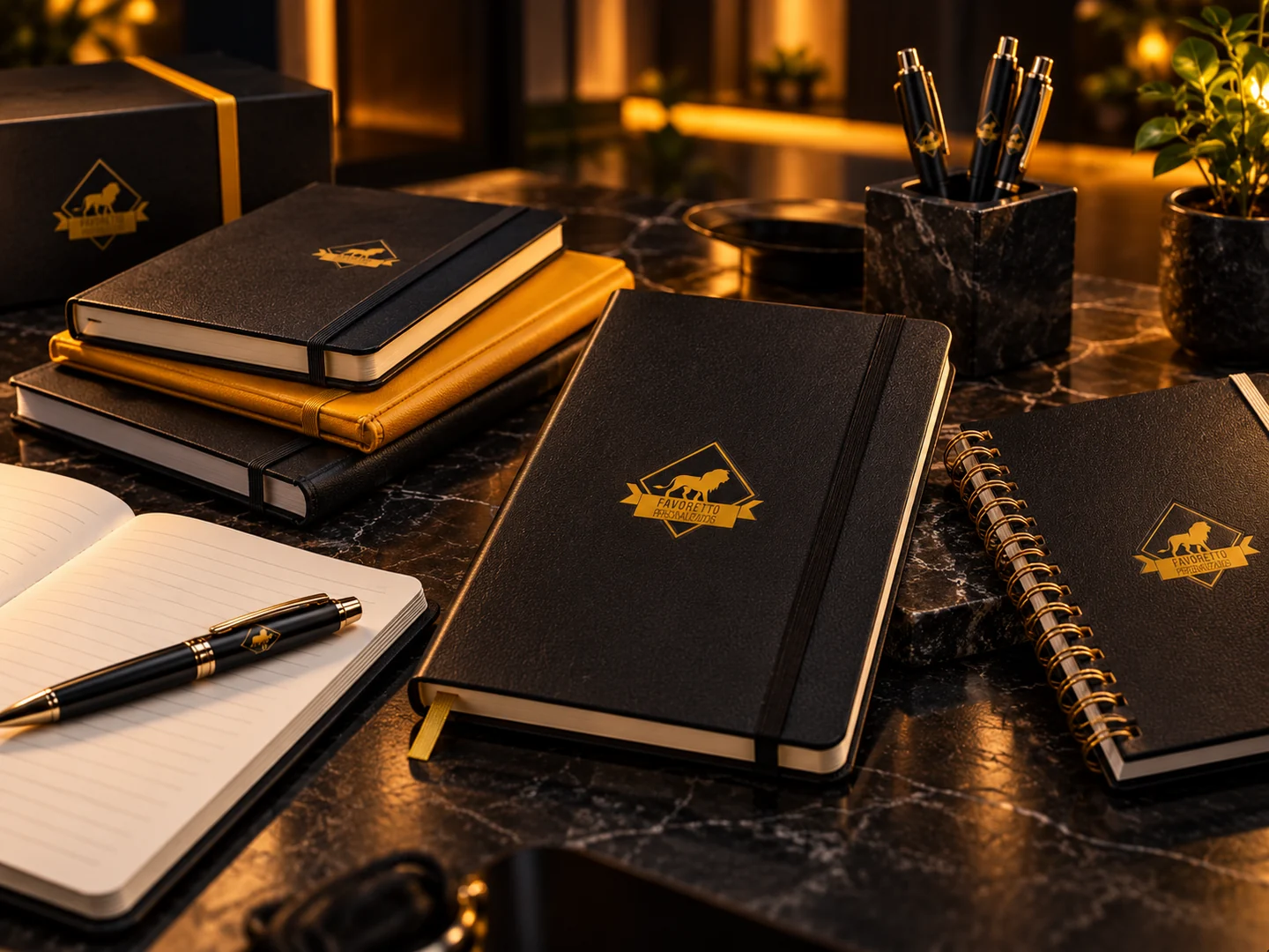 Moleskines, cadernos e canetas personalizadas